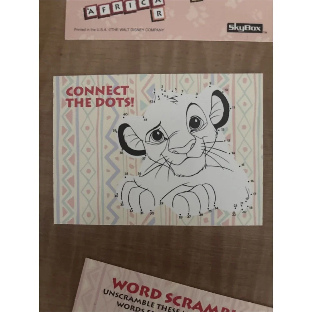 Lion King Trading Cards Skybox Series 1 Inserts: Coloring, Activity, Foil